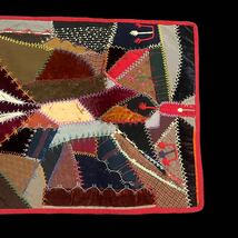 アンティーク　1900’s クレイジー　キルト　crazy quilt パッチワーク　マット　敷物　antique vintage ビンテージ_画像1