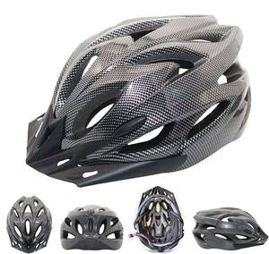 自転車 ヘルメット 大人用 耐衝撃 高通気性 サイクリングヘルメット サンバイザー付き サイズ調整可能 頭囲58-61cm