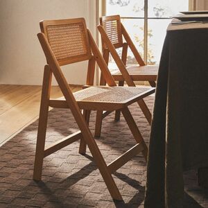 ZARA HOME ザラ ホーム ラタン 籐　木製 椅子 折りたたみ チェア ダイニングチェア 折り畳み椅子 ウッド