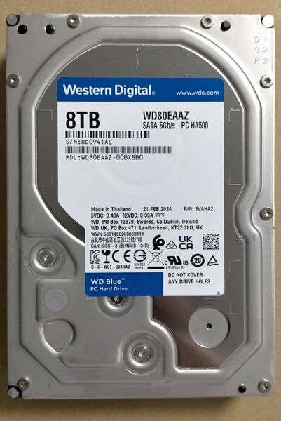 Western Digital ハードディスクWD80EAZZ CMR HDD 8TB