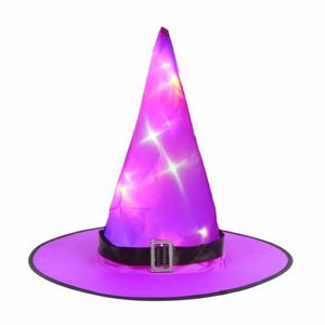 パープル DERAYEE ハロウィン 魔女 帽子 ライト付き LED パーティー