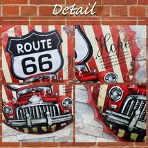 王冠 ブリキ看板 蓋 ルート66 ROUTE66 ウォールサイン アメリカン雑貨 ヴィンテージ アメリカンレトロ 雑貨 35cm BZ-214RD_画像2