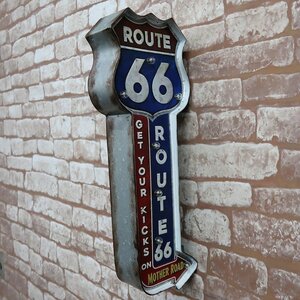 立体看板 ウォールサイン ブリキ風 アメリカンレトロ アメリカ雑貨 電球付 インテリア ルート66 ROUTE66 世田谷ベース ガレージ BR-37