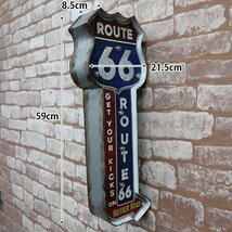 立体看板 ウォールサイン ブリキ風 アメリカンレトロ アメリカ雑貨 電球付 インテリア ルート66 ROUTE66 世田谷ベース ガレージ BR-37_画像8