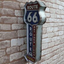 立体看板 ウォールサイン ブリキ風 アメリカンレトロ アメリカ雑貨 電球付 インテリア ルート66 ROUTE66 世田谷ベース ガレージ BR-37_画像2