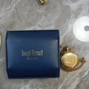 [1 jpy start ]Joseph Bernard quartz pocket watch. pocket watch retro Junk 