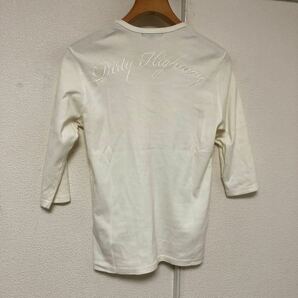 日本製シェラックshellac刺繍 七分袖ヘビーウエイトTシャツ48の画像6