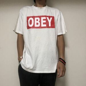 OBEYボックスロゴ Tシャツ L
