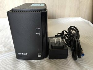 ●BUFFALO バッファロー　HD-WLU3/R1 8TB（4TB×2枚）USB3.0 外付けHDD　12V AC付　通電OK［D0529W3左7箱]