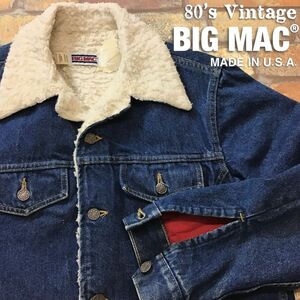 ★アメリカ直輸入!!★USA製★80’s vintage★【BIG MAC ビックマック】オールド ヴィンテージ デニム ボアジャケット[メンズ M相当] K2-819