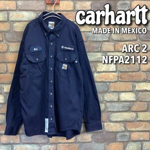 ★ USA Direct Import ★ Сделано в Мексике ★ Easy &amp; Ginuine ★ [Carhartt Car Heart] Слава, заполняющая высочайший уровень от NFPA2112 с эмблемой [US L] темно-синяя K3-290