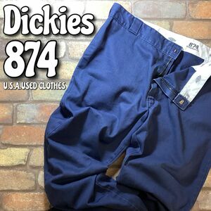 ★USA古着★海外BIGサイズ!!★正規品★【Dickies ディッキーズ】定番 874 Original Fit ワークパンツ 【W40~】ネイビー ダボパン K3-428