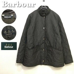 ★海外買付!!★正規品★【BARBOUR バブアー】スタンドカラー キルティング 裏フリース ジャケット[レディース 10]茶 英国王室御用達 K2-282