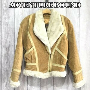 ◆格安◆正規品◆[ADVENTURE BOUND アドベンチャーバウンド]フェイクファー デザイン レザージャケット[メンズ M]ベージュ 本皮 レア K-304