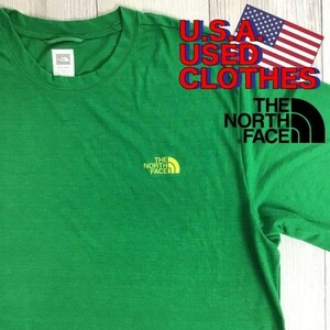 ★USA直輸入★正規品★【THE NORTH FACE ノースフェイス】Vapor Wick ソリッドカラー 半袖 速乾Tシャツ【メンズ L/G】緑 アウトドア K-838