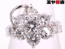 ダイヤ1.00ct フラワー デザイン リング9号 pt900 プラチナ_画像1