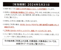 西武ホールディングス株主優待共通割引券1000円×10枚　2024年5月31日まで_画像2
