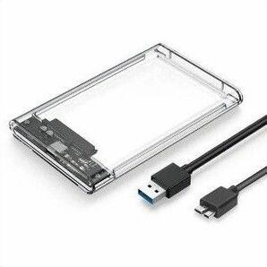 新品未使用 2.5インチ HDDケース USB3.0対応 外付けケース 透明 クリアケースSATA SATA接続のSSD