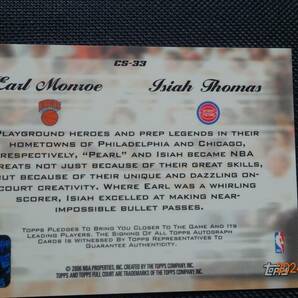 Earl Monroe/Isiah Thomas 2006-07 Topps Full Court   Co-Signer Autographsの画像2