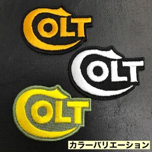 =定形郵便送料無料= 67×42mm 黒地×茶/銅系 COLT FIREARMS コルト ロゴ アイロンワッペン - リボルバー 世田谷ベース 銃 sonntagpatchesの画像6