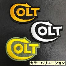 =定形郵便送料無料= 67×42mm 黒地×茶/銅系 COLT FIREARMS コルト ロゴ アイロンワッペン - リボルバー 世田谷ベース 銃 sonntagpatches_画像6