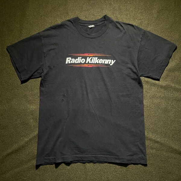 80s-90s SCREEN STARS Radio Kilkenny Tシャツ　ブラック　M相当