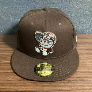 【新品】NEW ERA ニューエラ キャップ ドラえもん バーントウッド 限定 コラボ 59FIFTY 7 55.8cm 帽子 ブラウン