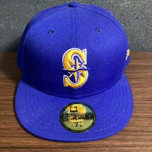 【未使用品】NEW ERA ニューエラ キャップ シアトルマリナーズ バーントウッド 59FIFTY 77/8 62.5cm 帽子 MLB マリナーズ イチロー ブルー