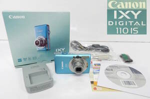 【よろづ屋】美品:Canon IXY DIGITAL 110 IS AiAF キヤノン PC1355 ブルー コンパクト デジタルカメラ 充電池おまけ キャノン デジカメ