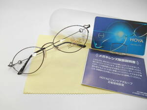 赤字３千円～●ＨＯＹＡブルーライトカットＰＣレンズ付き老眼鏡／イタリア製・婦人用メタルフレームＰＵ