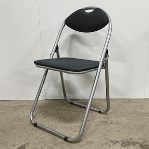 [ beautiful goods ] unused goods GRATES folding chair folding super light weight pipe chair 4 legs entering dark gray ( pipe diameter :φ22)