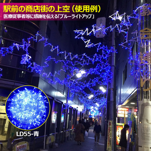 【GOODGOODS】LEDイルミネーション 青 30m 500球 祭り 誕生日 クリスマス LED 電飾 アクセサリー ブルー 送料無料