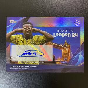 2023-24 Topps UEFA Club Competitions Road To London Youssoufa Moukoko Auto Dortmund 直筆サインカード ユスファ・ムココ