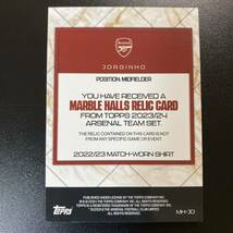 2023-24 Topps Arsenal Team Set JORGINHO Match Worn Relic /150 ジョルジーニョ_画像2