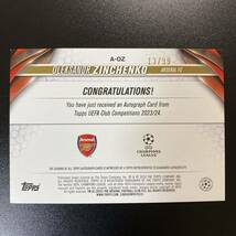 2023-24 Topps UEFA Club Competition Oleksandr Zinchenko Auto Arsenal /99 直筆サインカード オレクサンドル・ジンチェンコ_画像2