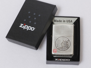 ☆新品・未使用☆　Zippo　ジッポー　本多豊國　ねこ　シリーズ　見返り美人　シルバー　キャット　猫　ライター