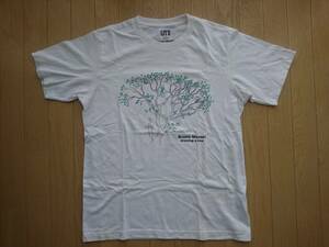 古着★ユニクロ × Bruno Munari Tシャツ L 白／drawing a tree UNIQLO コラボ ブルーノ・ムナーリ アート ツリーデザイン グッズ