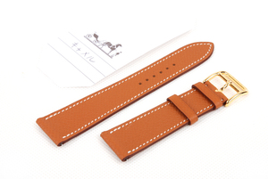 【新品】エルメス/Hermes Leather Strapストラップ キャメル ウォッチ用ベルト 20mm A刻