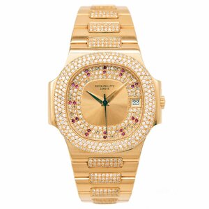 Patek Philippe/ Patek Philip Nautilus Nautilus 3800/105J K18YG/ diamond bezel * breath diamond self-winding watch men's wristwatch #HK10863