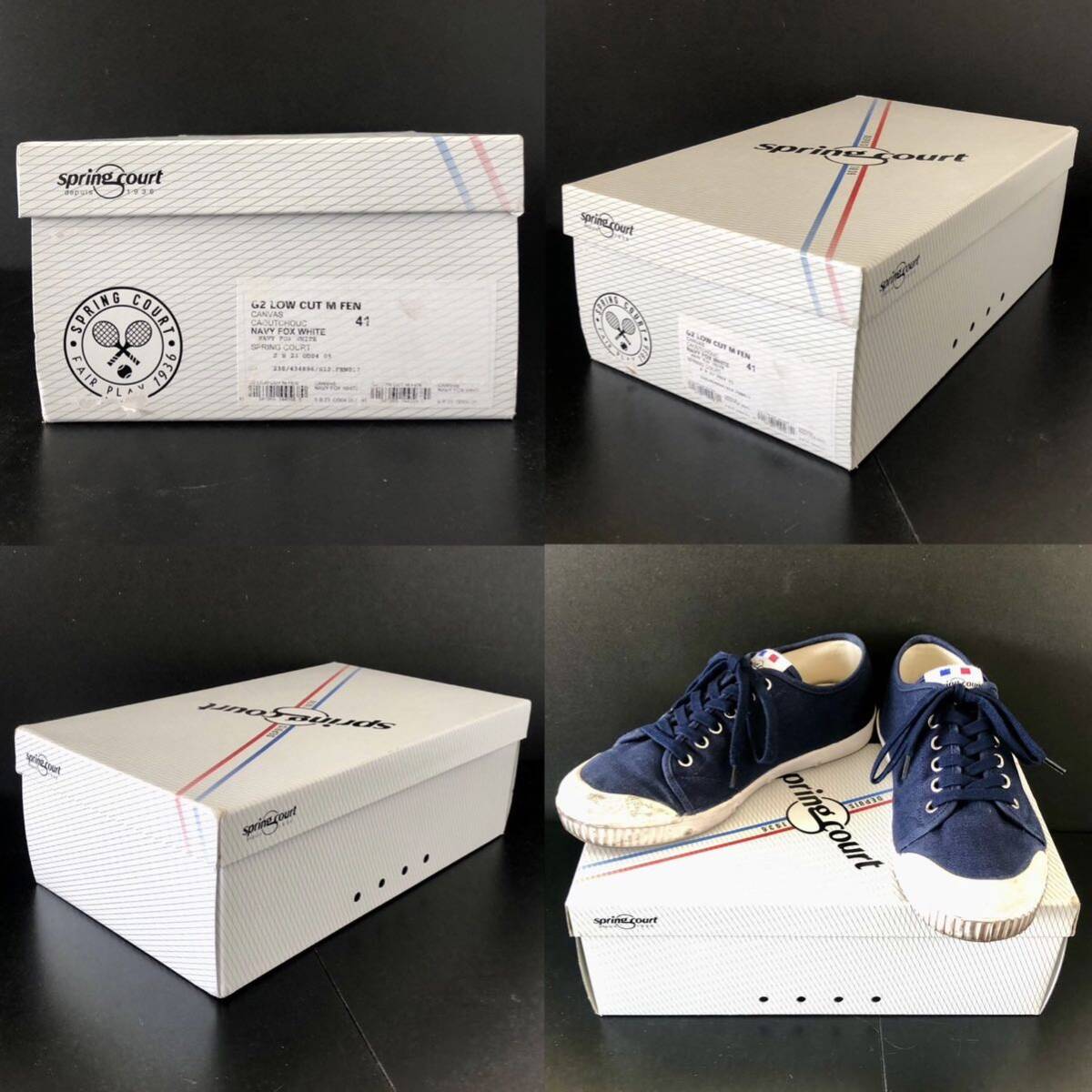 旧タグ★Spring Court G2 LOW CUT CANVAS SNEAKER 41 (約26~26.5㎝) NAVY FOX WHITE★スプリングコート ローカット キャンバス スニーカー 旧タグ★Spring Court G2 LOW CUT CANVAS SNEAKER 41 (約26~26.5㎝) NAVY FOX WHITE★スプリングコート ローカット キャンバス スニーカー