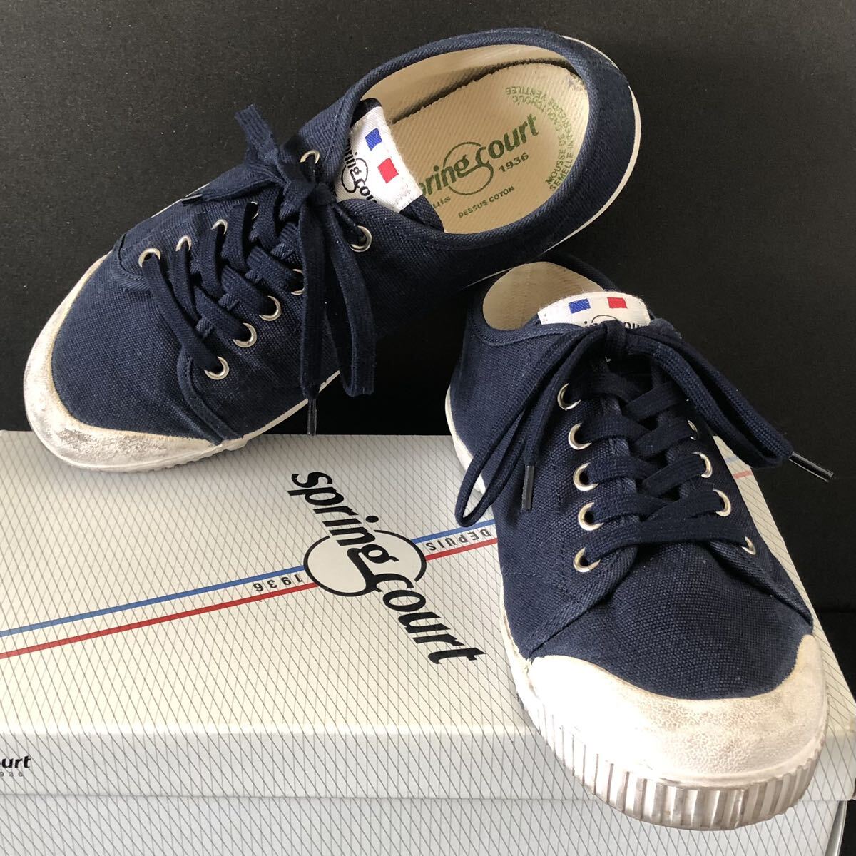 旧タグ★Spring Court G2 LOW CUT CANVAS SNEAKER 41 (約26~26.5㎝) NAVY FOX WHITE★スプリングコート ローカット キャンバス スニーカー 旧タグ★Spring Court G2 LOW CUT CANVAS SNEAKER 41 (約26~26.5㎝) NAVY FOX WHITE★スプリングコート ローカット キャンバス スニーカー