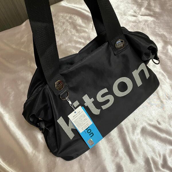 kitsonキットソンボストンバッグブラック送料無料 バッグ 黒 ブラック バッグ ショルダーバッグ トートバッグ Tote