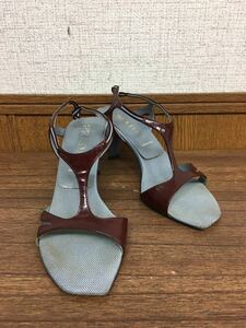 44693　プラダ　PRADA　サンダル　レディース　37C　約23.5㎝　 ヒール　ミュール　ブランド小物