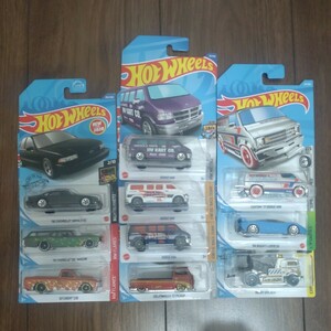 ⑫ ホットウィール Hot Wheels 激レアエラーカード有 カード重なり 9.10枚目 BUGATTI EB110 DODGE VAN IMPALA CHEVY10 VW T2 PICKUP ⑫