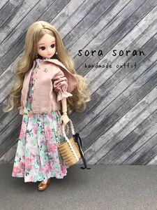 *Soran* Licca-chan чистый колено mo ручная работа 22cm. европейская одежда комплект Parker One-piece сумка 