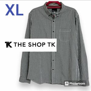 THE SHOP TK ギンガムチェック　長袖　シャツ　コットン　XL