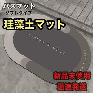 ◇ミニサイズ◇ バスマット 【ライトグレー】珪藻土 お風呂 吸水 速乾 抗菌