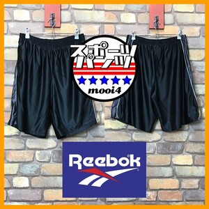 SP1-184◆お買い得!!◆ブラック×グレー◆【Reebok リーボック】サイドライン ハーフパンツ【メンズ M】スポーツ ジム ランニング バスケ