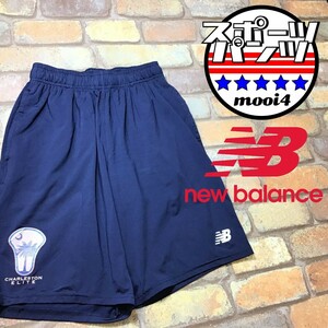 SP1-050◆USA限定◆ネイビー◆【new balance ニューバランス】CHARLESTON ELITE ストレッチ ショートパンツ【メンズ S】ラクロス ジム