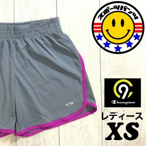 SDN3-752◆速乾素材◆グレー×パープル【C9 by Champion チャンピオン】DUODRY ハーフパンツ【レディース XS】スポーツ ランニング ジム